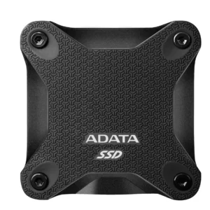 SSD externo ADATA con diseño moderno, compacto y duradero para almacenamiento rápido.