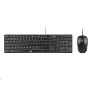 Combo Teclado Y Mouse Genius Slimstar C126 Usb Alambrico, Color Negro