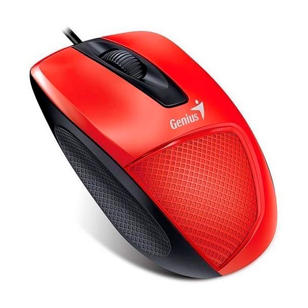 Mouse Ergonómico Genius Dx 150X, Alambrico Usb, Color Rojo