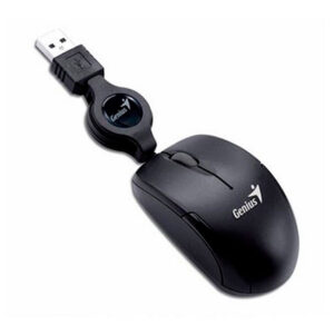 Mouse Óptico Retráctil Genius Con Conexión Usb Color Negro