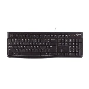 Teclado Logitech K120 Qwerty, Color Negro, Diseño Ergonómico