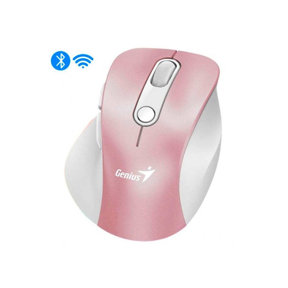 Genius Mouse Ergo 9000s Pro Rosado Ergonomico Inalambrico