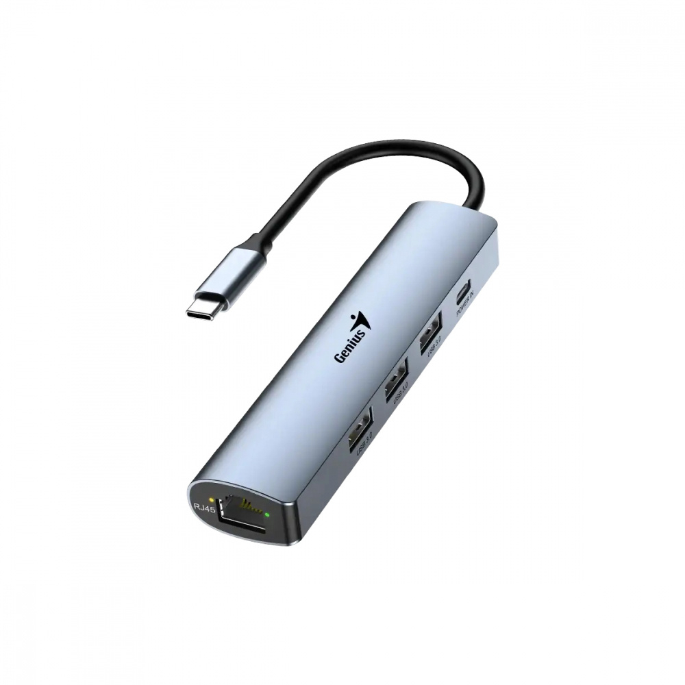 Genius Hub 5 en 1 USB 3.0 UH-545 con Ethernet Gigabit Gris