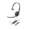 Poly Blackwire 3210 Monaural USB-C Headset with USB-C Adapter