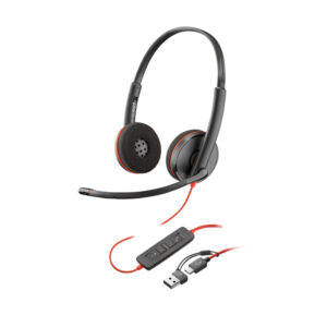 Poly Blackwire 3220 Stereo USB-C Headset with USB-C/A Adapter