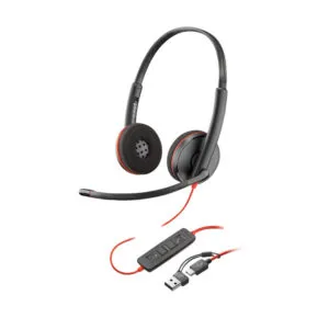 Poly Blackwire 3220 Stereo USB-C Headset with USB-C/A Adapter