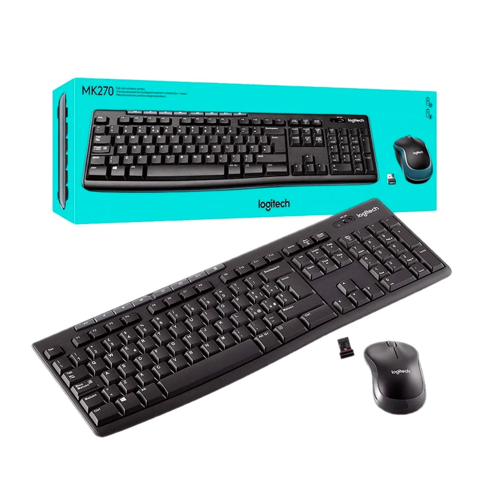 Logitech Teclado y Mouse MK270 Inalámbrico Negro