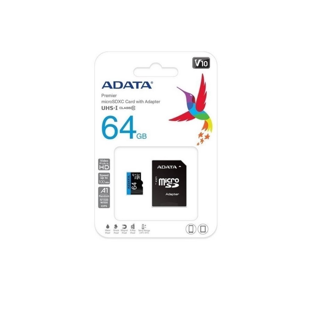 ADATA Micro SD 64GB Clase 10 con Adaptador