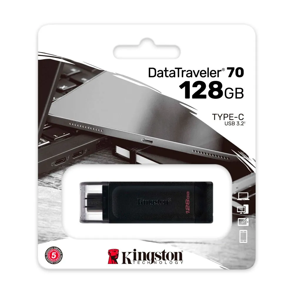 Kingston USB Flash Drive DataTraveler 70 128GB USB 3.2 Gen 2