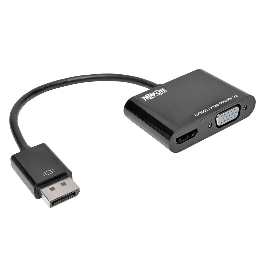 Eaton Adaptador Convertidor DisplayPort A VGA HDMI Negro