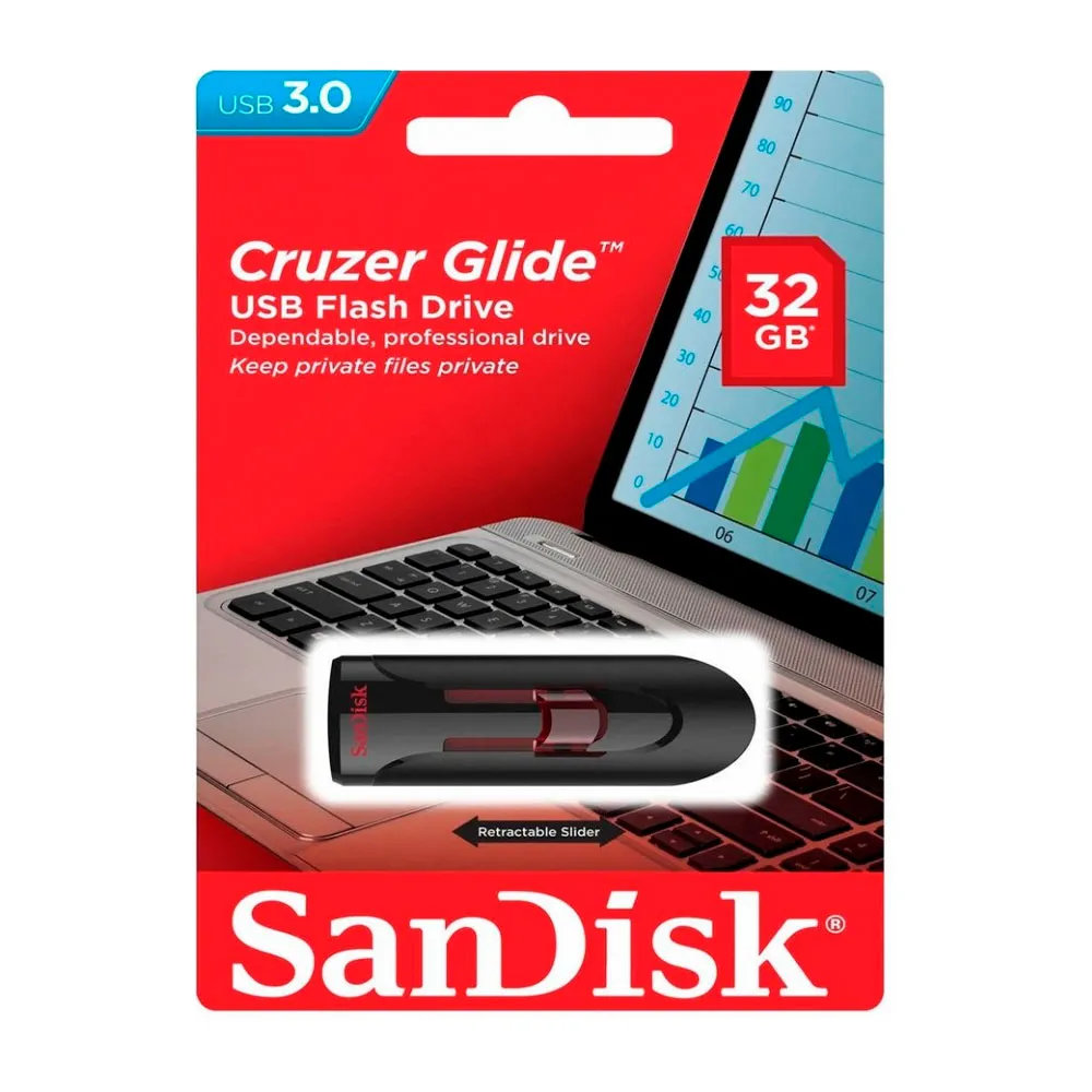 SanDisk Memoria USB Cruzer Glide 3.0 32GB Plug and Play