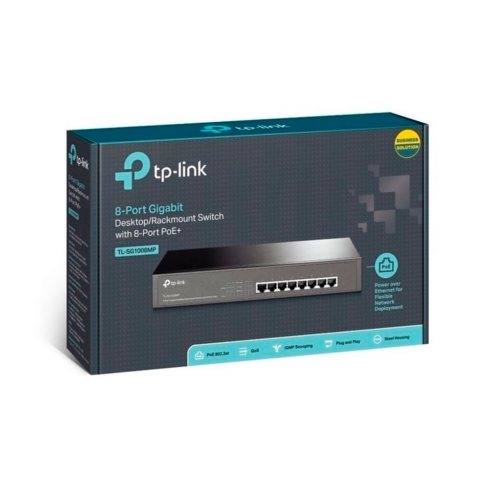 TP-Link Switch PoE 8 Puertos Gigabit TL-SG1008MP Negro