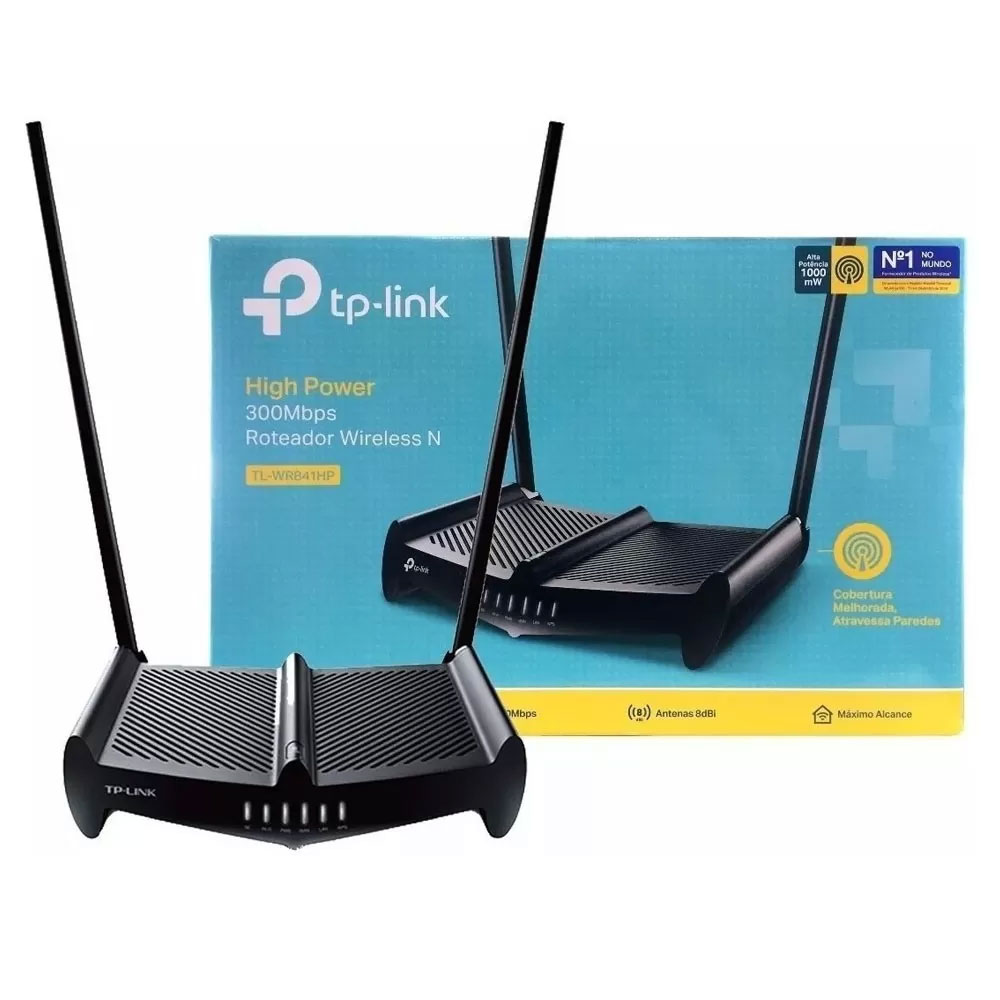 TP-Link Router Inalámbrico Alta Potencia TL-WR841HP 300Mbps Negro