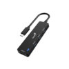 Genius Hub USB-C 4 Puertos Negro