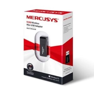 Mercusys Adaptador Mini USB MW300UM Inalámbrico 300Mbps Negro