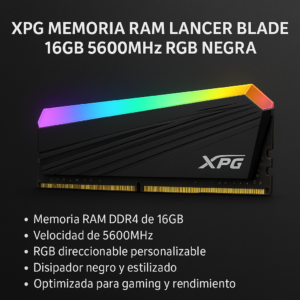 XPG Memoria RAM Lancer Blade 16GB 5600MHz RGB Negra